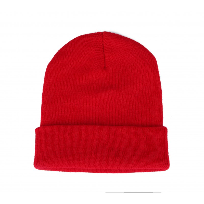 Plain Red Casual Warm Winter Beanie Hat (Pack of 1)